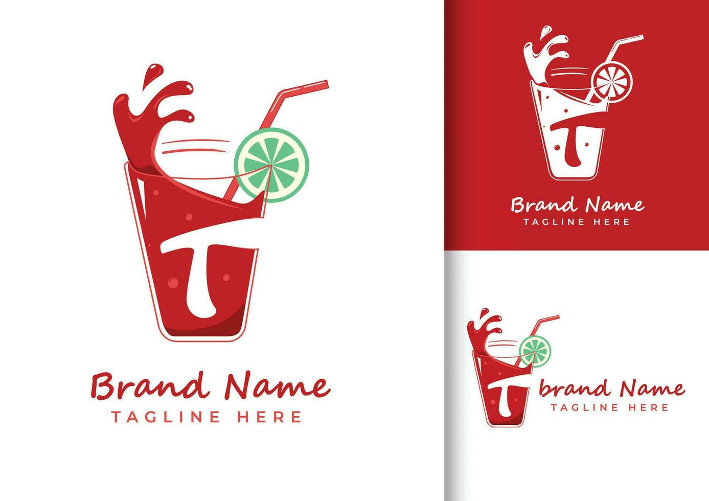 Brief t frisch Saft Logo Design Vorlage vektor