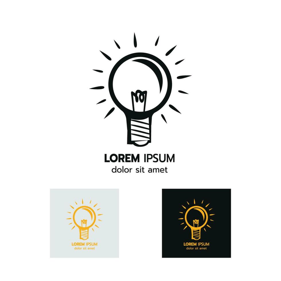 ljus Glödlampa ikon logotyp isolerat vektor illustration