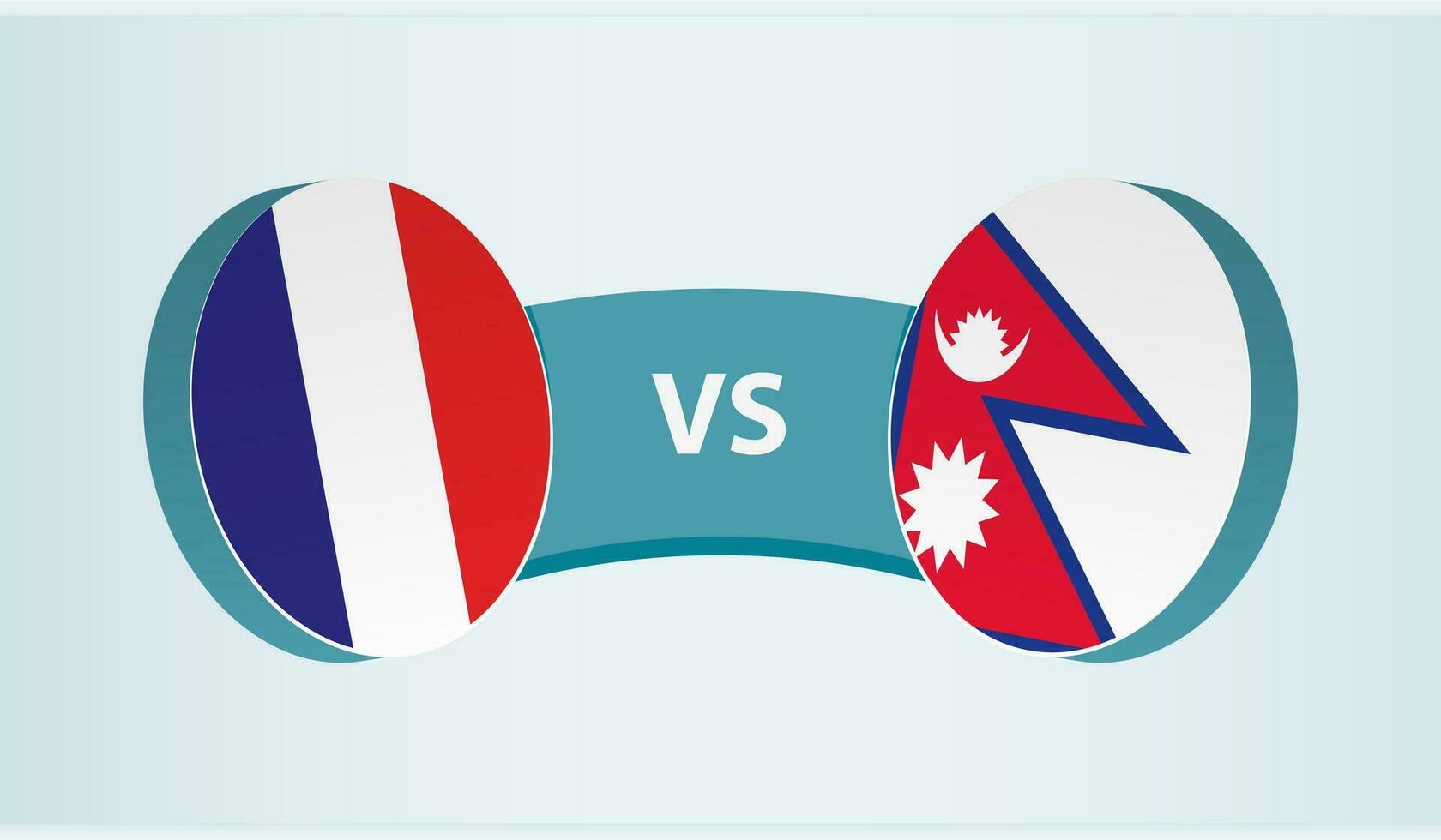 Frankreich gegen Nepal, Mannschaft Sport Wettbewerb Konzept. vektor