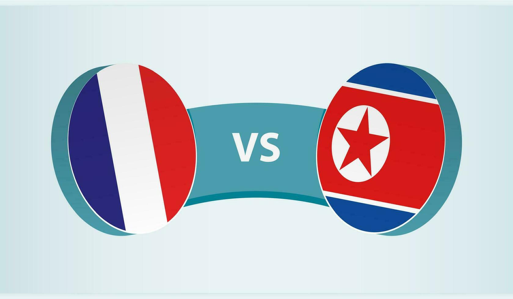Frankrike mot norr korea, team sporter konkurrens begrepp. vektor