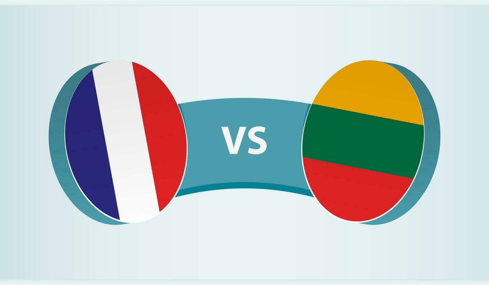Frankrike mot litauen, team sporter konkurrens begrepp. vektor