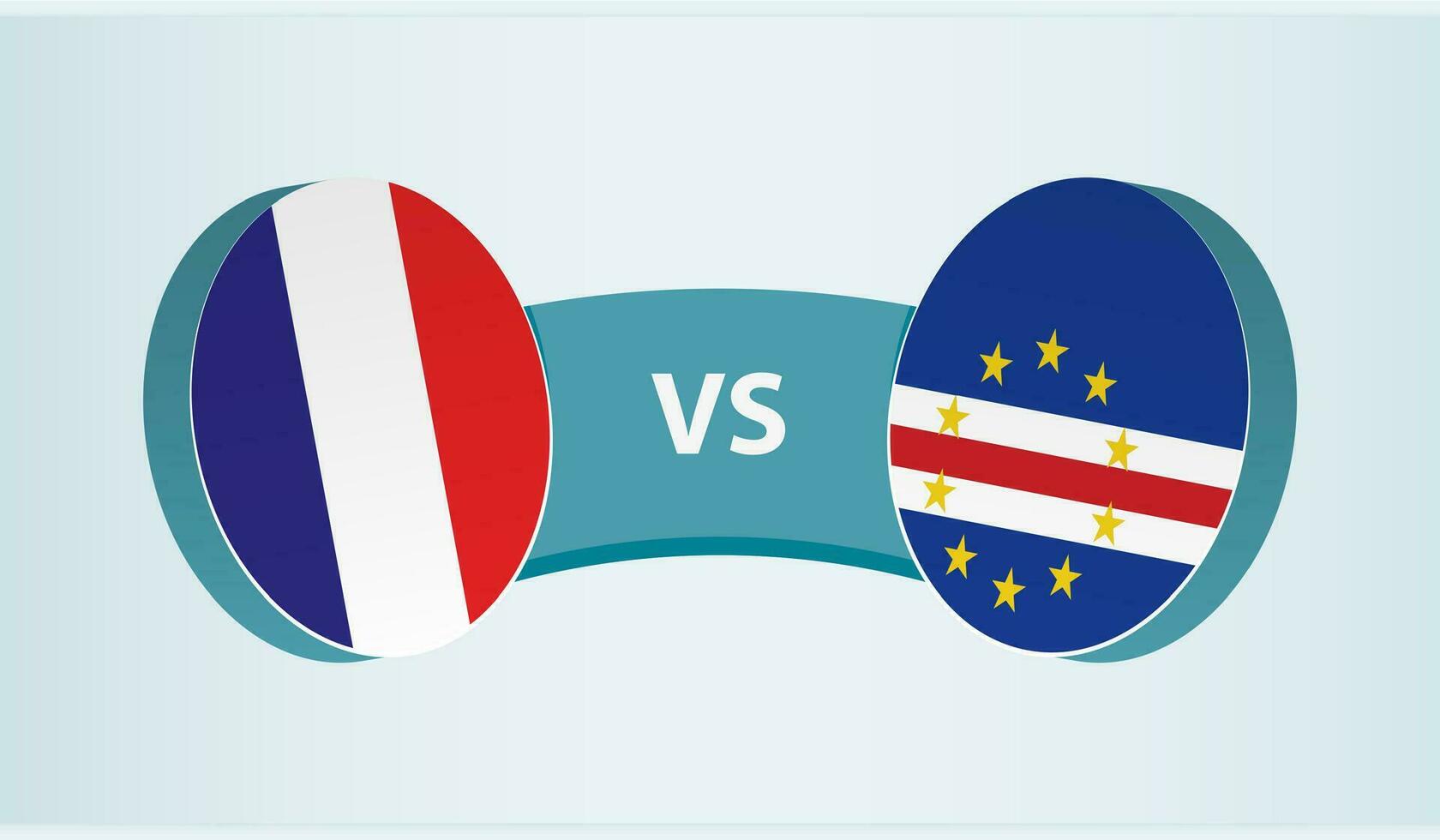 Frankrike mot cape verde, team sporter konkurrens begrepp. vektor
