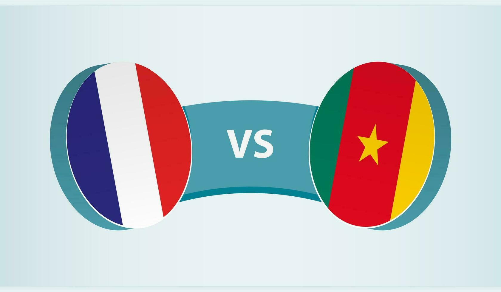 Frankreich gegen Kamerun, Mannschaft Sport Wettbewerb Konzept. vektor