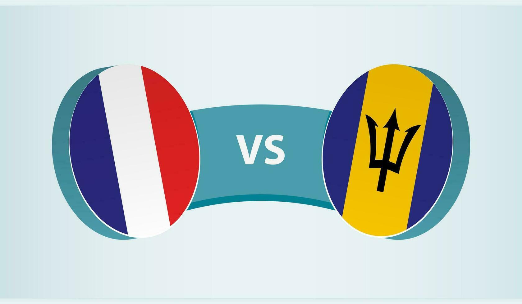 Frankrike mot Barbados, team sporter konkurrens begrepp. vektor