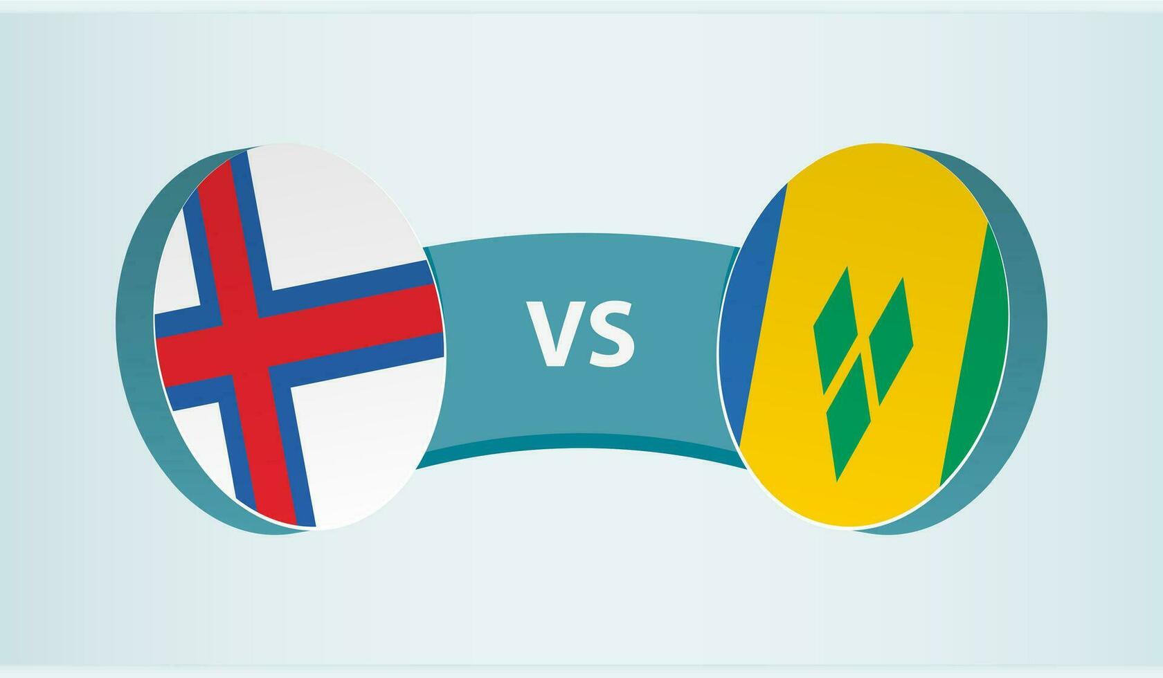 Färöer Inseln gegen Heilige Vincent und das Grenadinen, Mannschaft Sport Wettbewerb Konzept. vektor