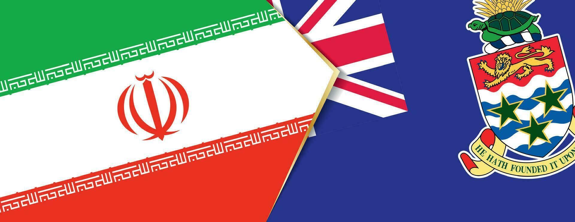 iran och kajman öar flaggor, två vektor flaggor.