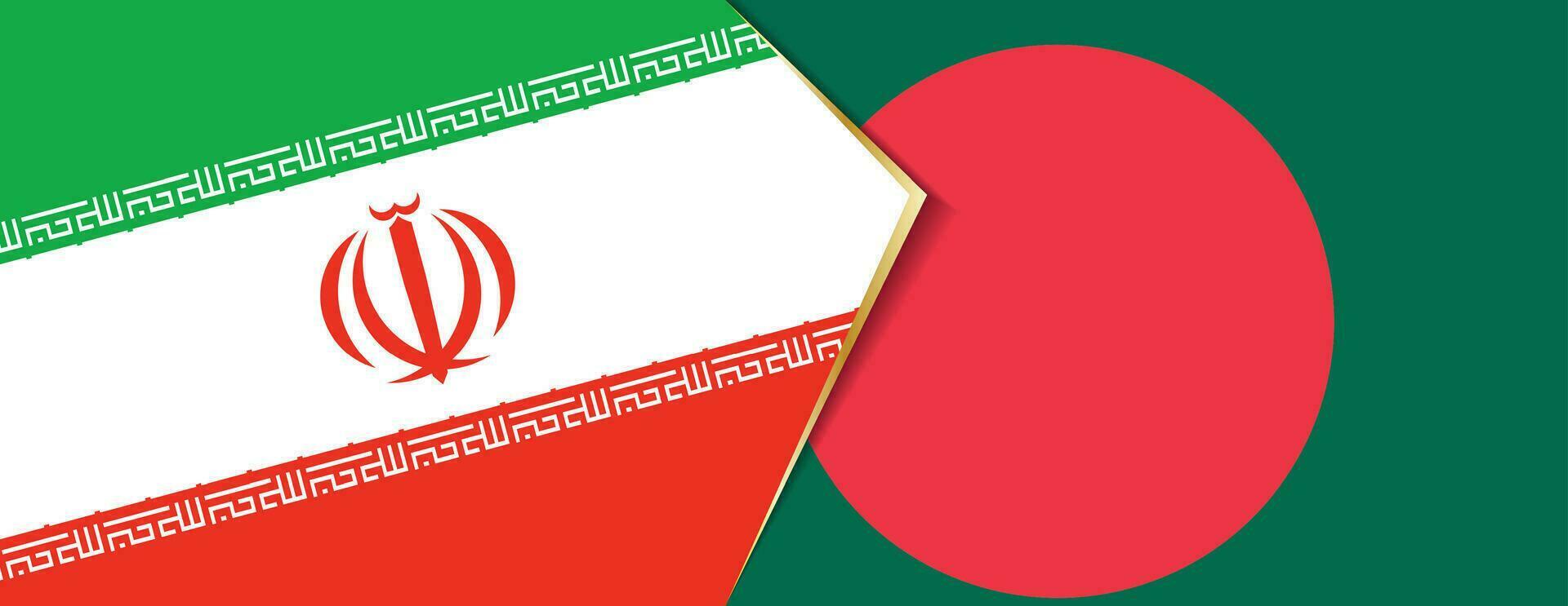 iran och bangladesh flaggor, två vektor flaggor.