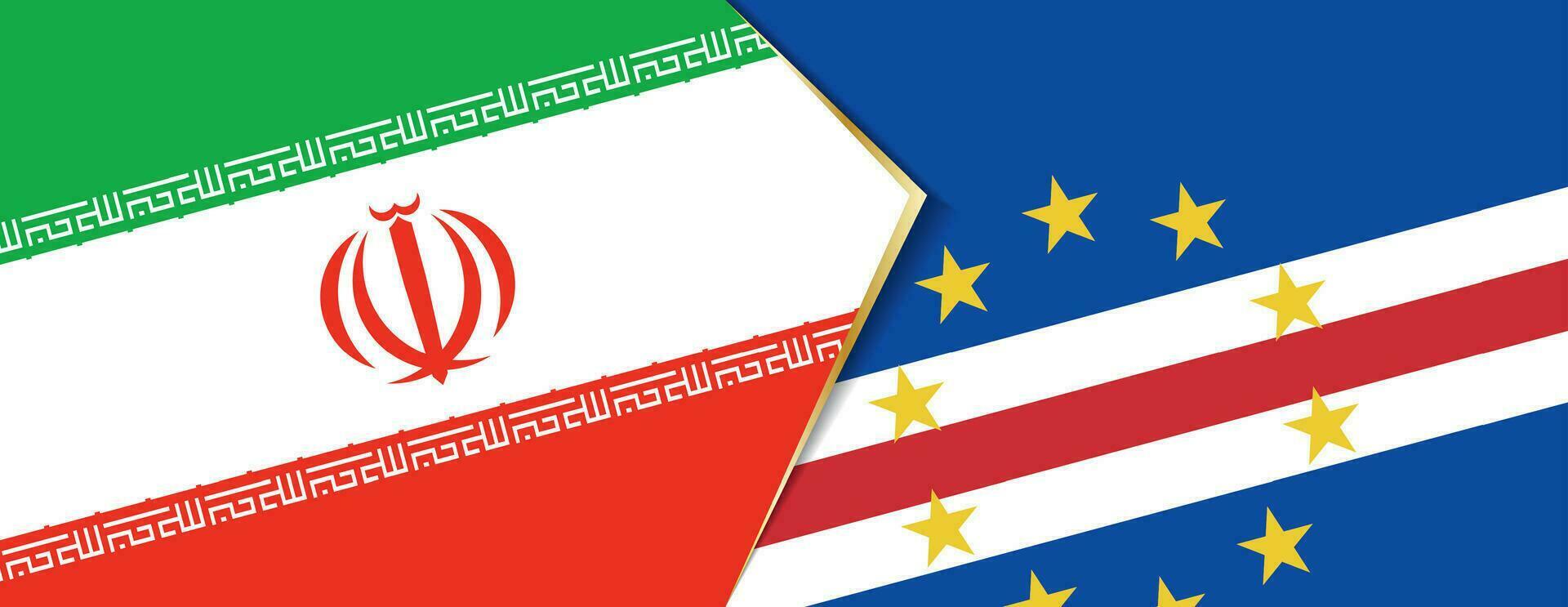 iran och cape verde flaggor, två vektor flaggor.