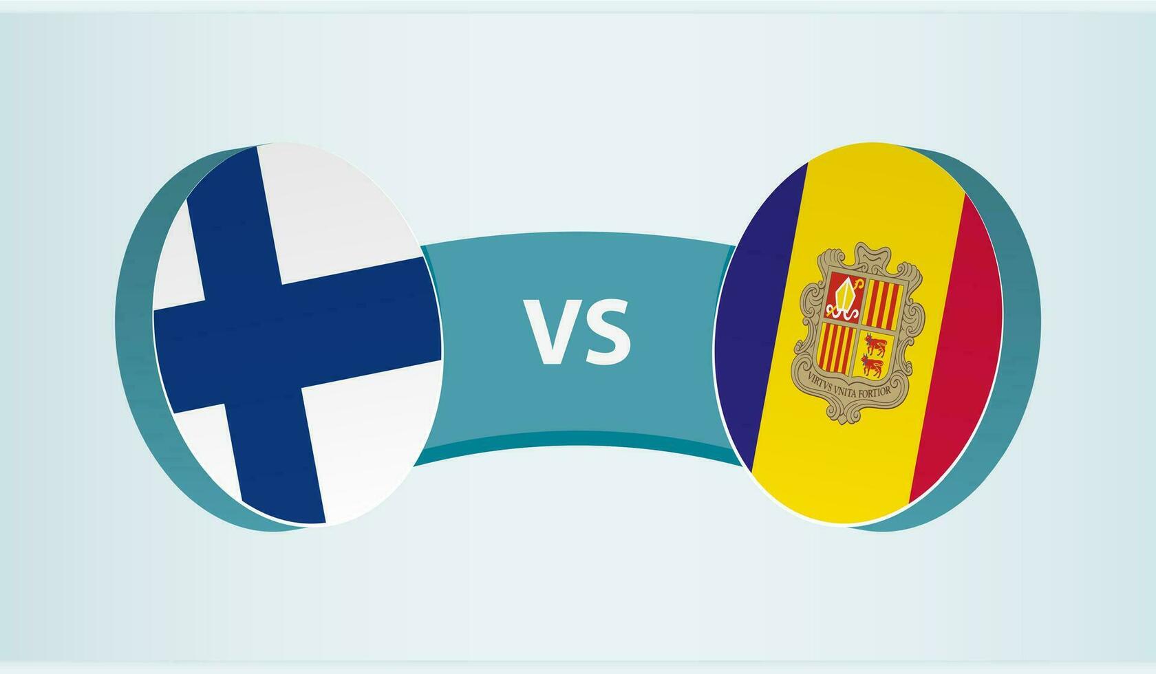 Finnland gegen Andorra, Mannschaft Sport Wettbewerb Konzept. vektor