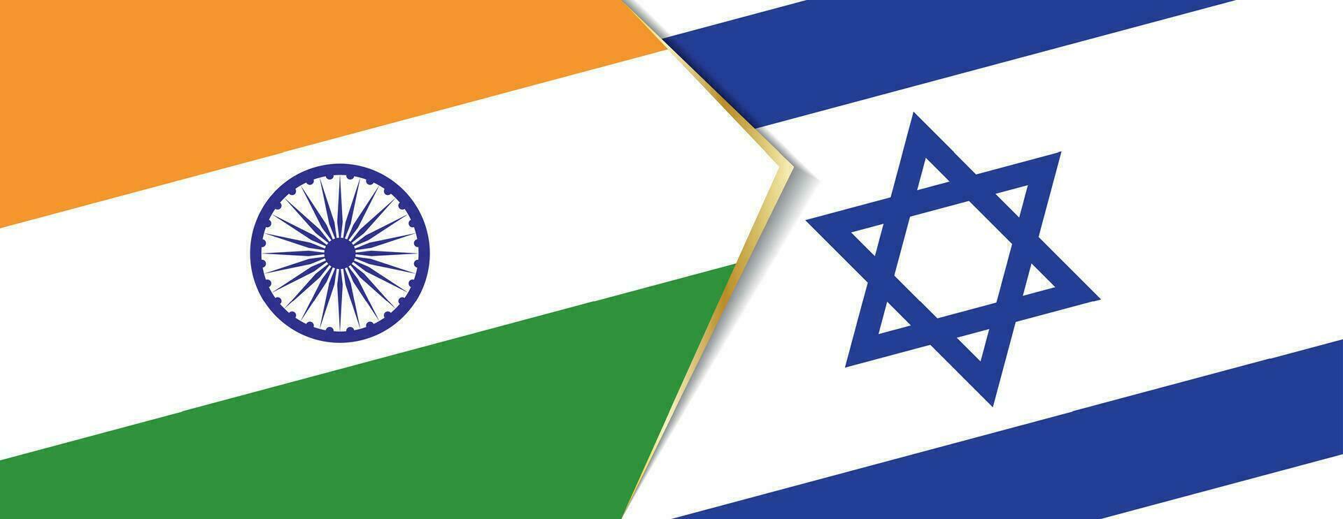 Indien och Israel flaggor, två vektor flaggor.