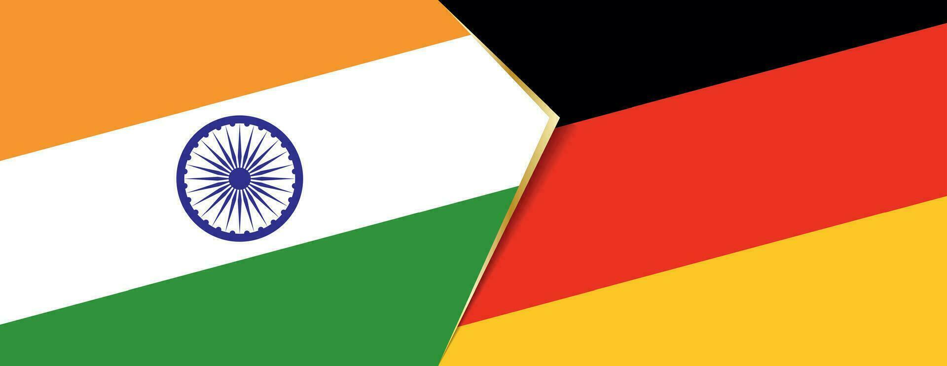 Indien und Deutschland Flaggen, zwei Vektor Flaggen.