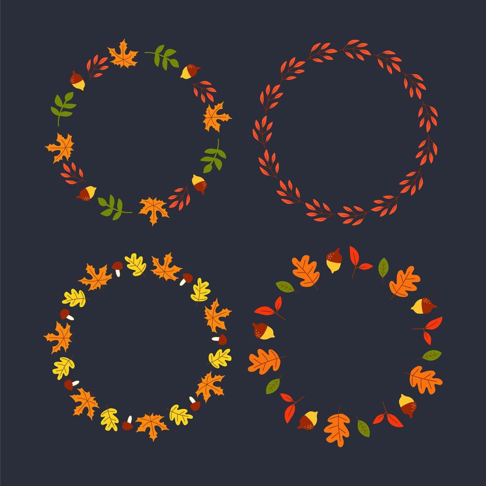 Vektorrahmen aus Herbstblättern vektor
