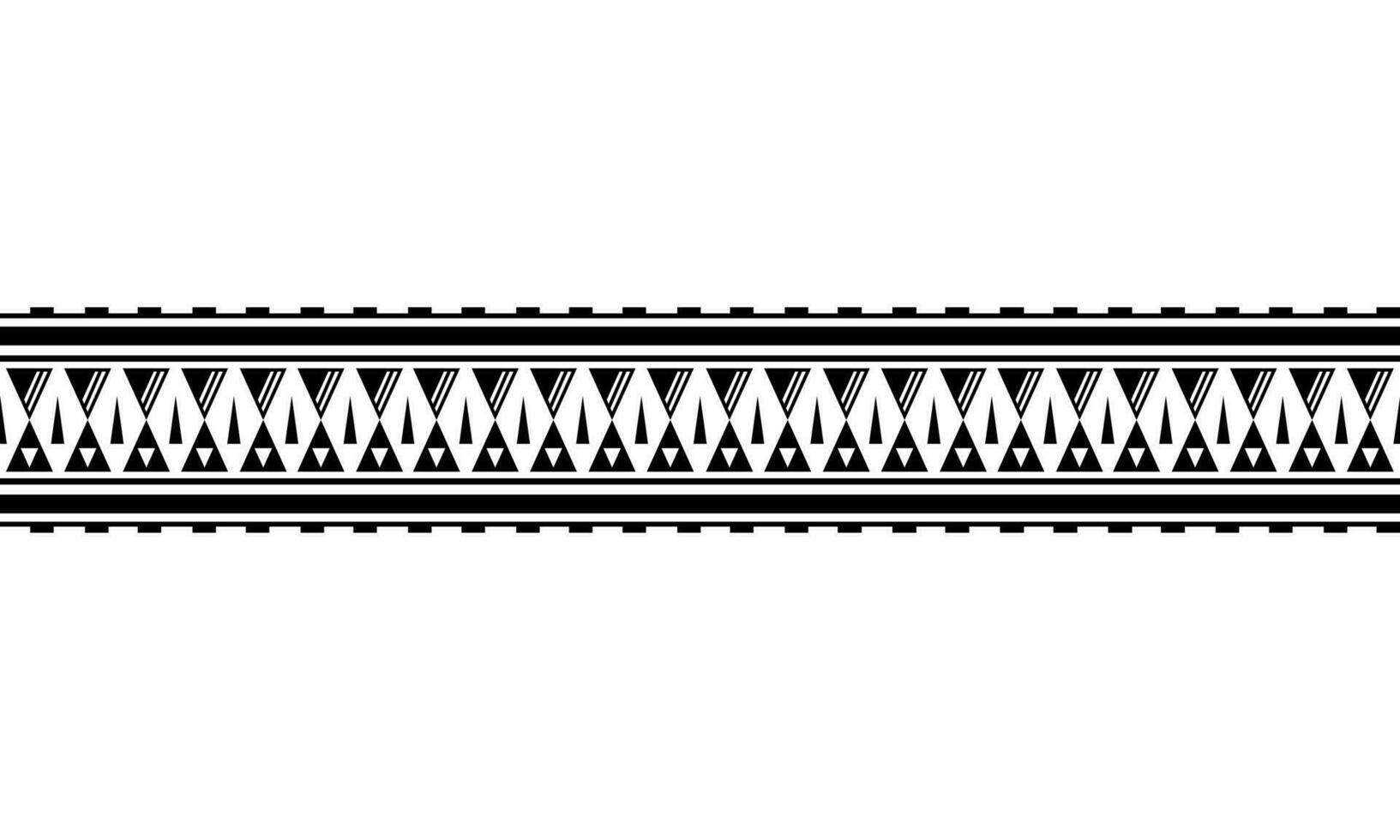 Maori polynesisch tätowieren Armband. Stammes- Ärmel nahtlos Muster Vektor. Samoaner Rand tätowieren Design Vordergrund Arm oder Fuß. vektor