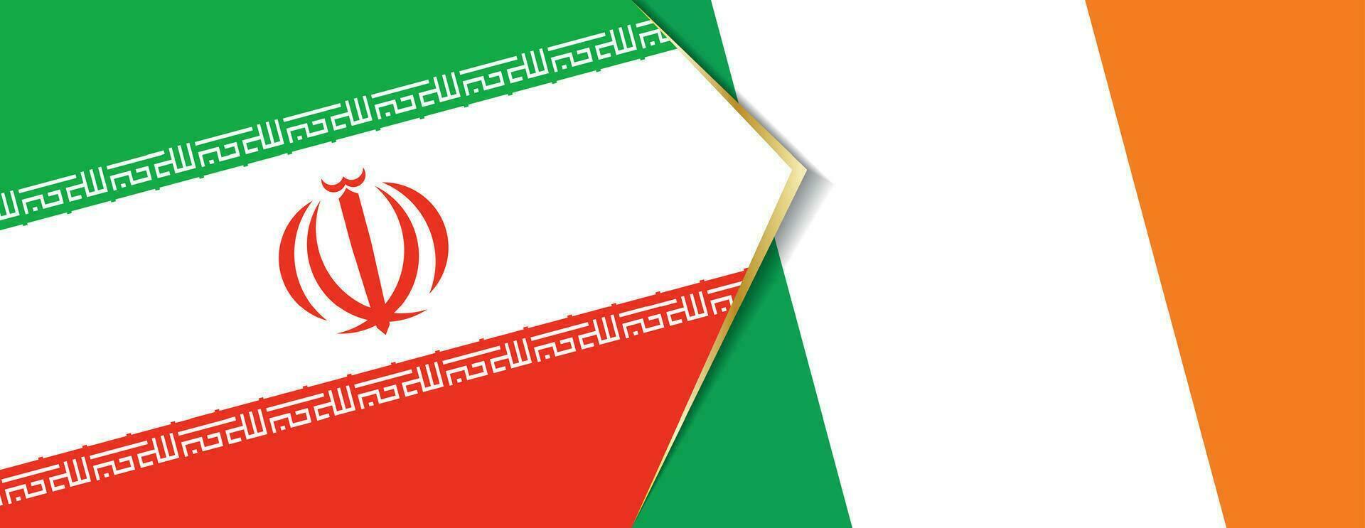iran och irland flaggor, två vektor flaggor.