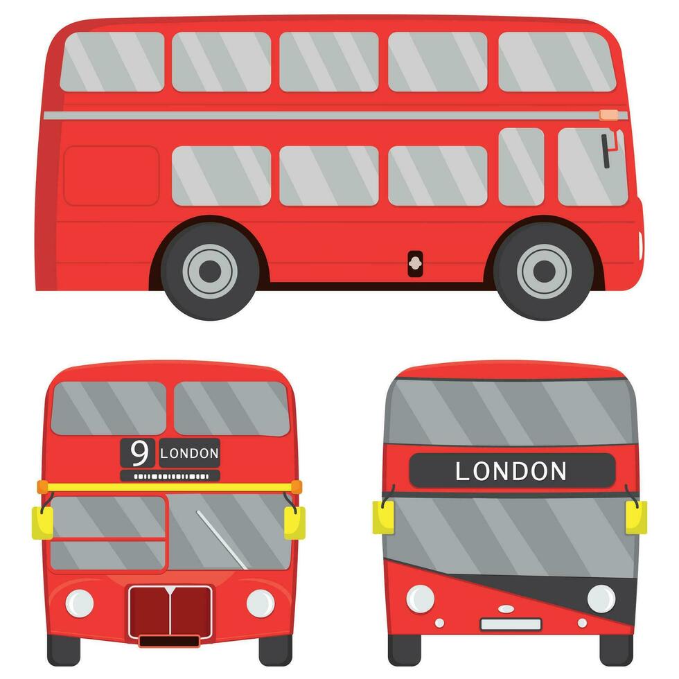 London röd buss vektor illustration isolerat på vit bakgrund