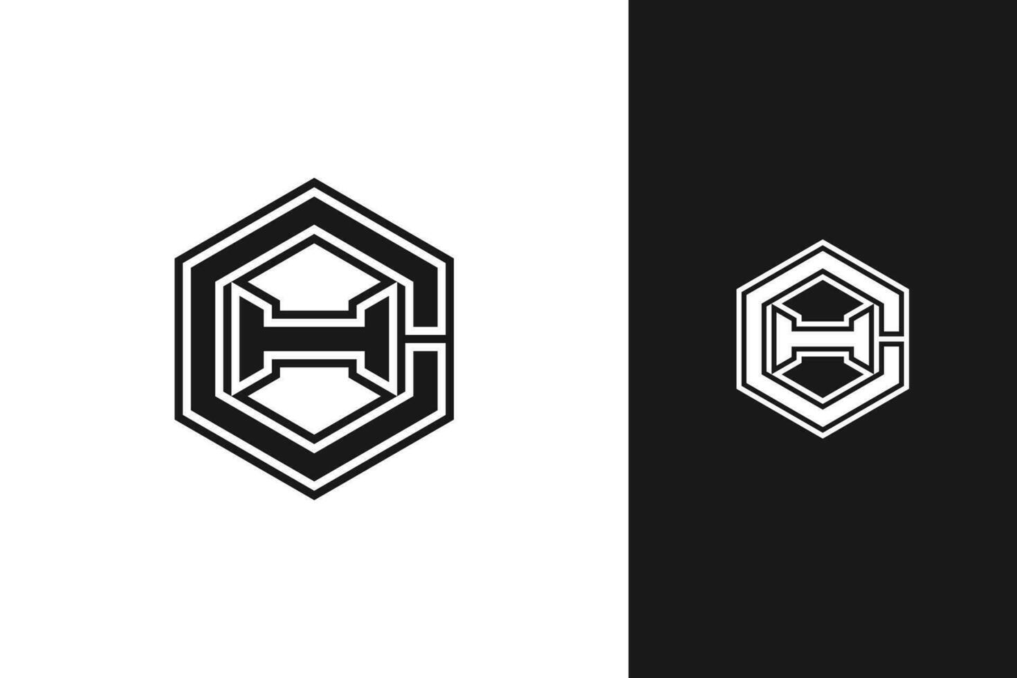 c h Brief Monogramm Logo Design vektor