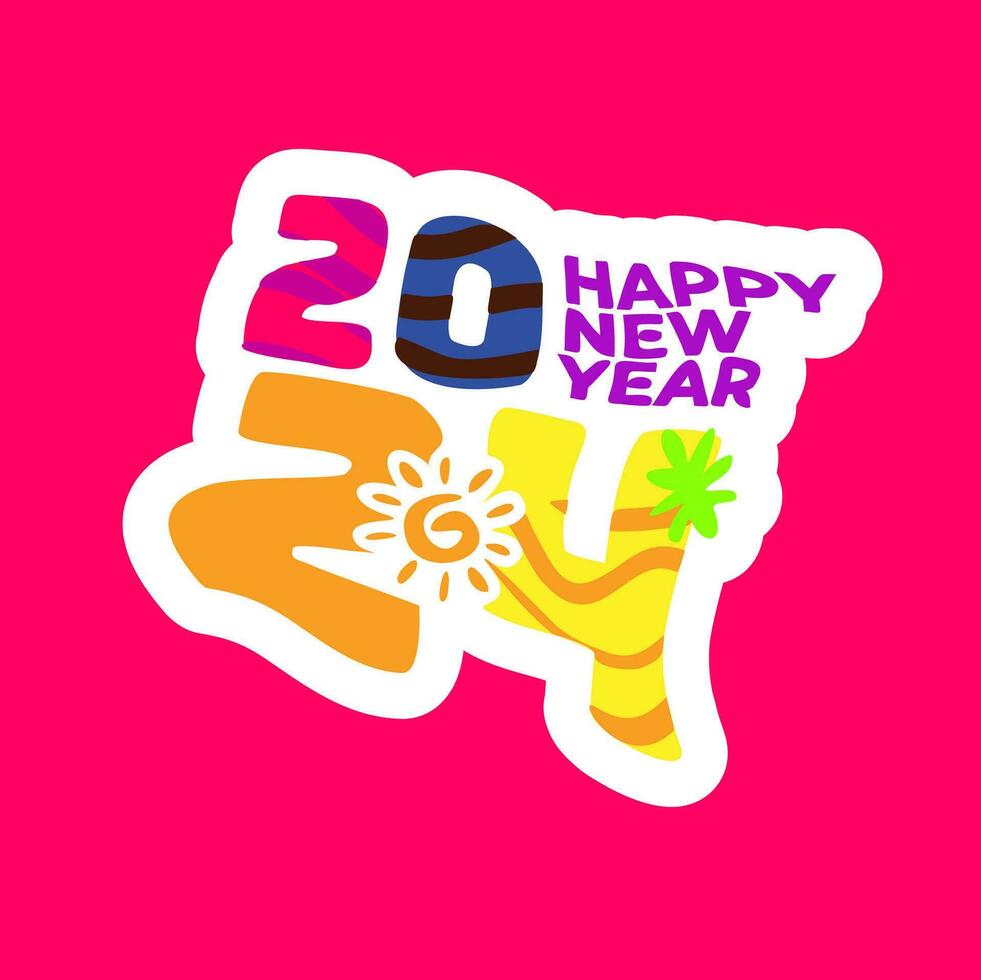 Lycklig ny år 2024. ny år eve fest 2024. ny år hälsning kort med familj, vänner och släktingar är Mer meningsfull och roligt vektor