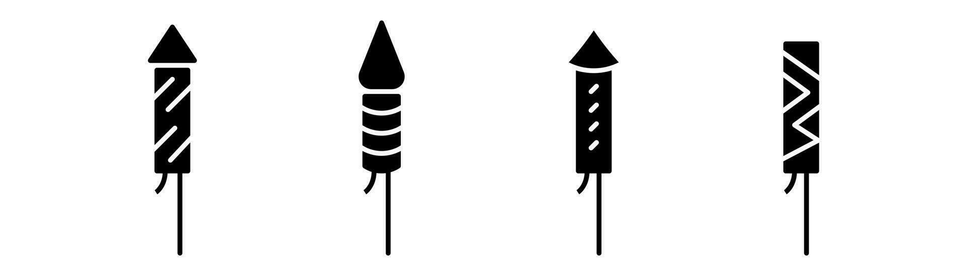 Feuerwerk Glyphe Symbol. Feuerwerk Rakete Symbol. Weihnachten Feuerwerk Illustration. Neu Jahr Kracher Glyphe Symbol. Lager Vektor Illustration.