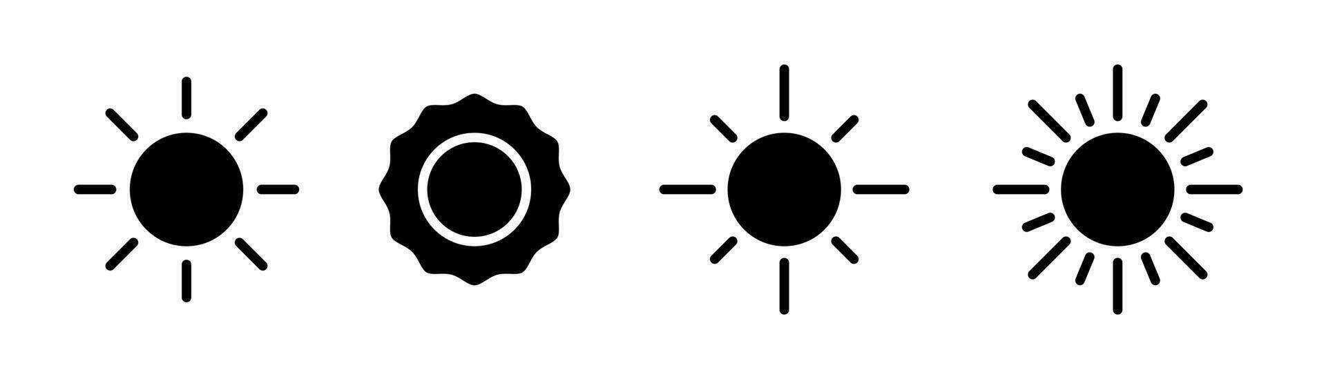 Sol glyf ikon. solljus symbol. Sol ikon uppsättning. glyf Sol ikon. solstråle illustration. stock vektor illustration.