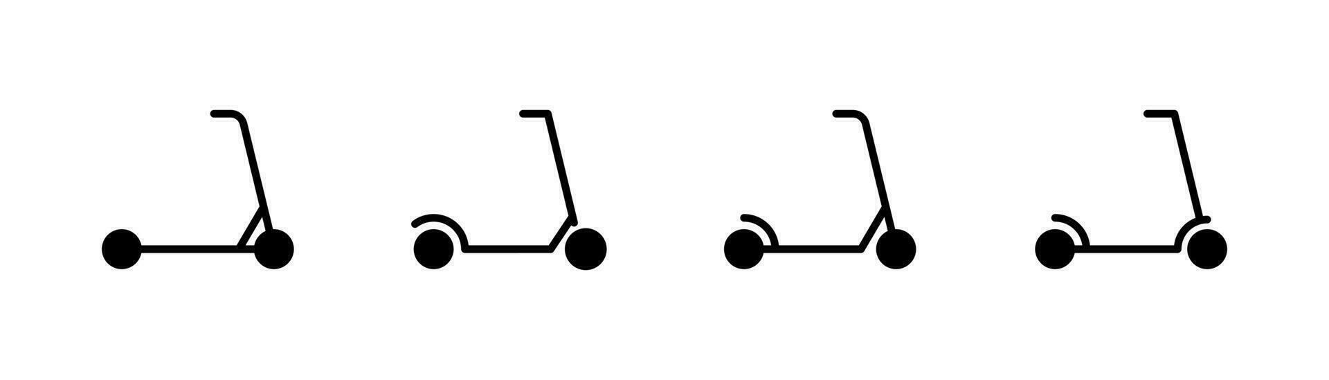 Roller Glyphe Symbol. elektrisch Roller Symbol Satz. trete Roller Glyphe Symbol. elektrisch Transport. Lager Vektor Illustration.