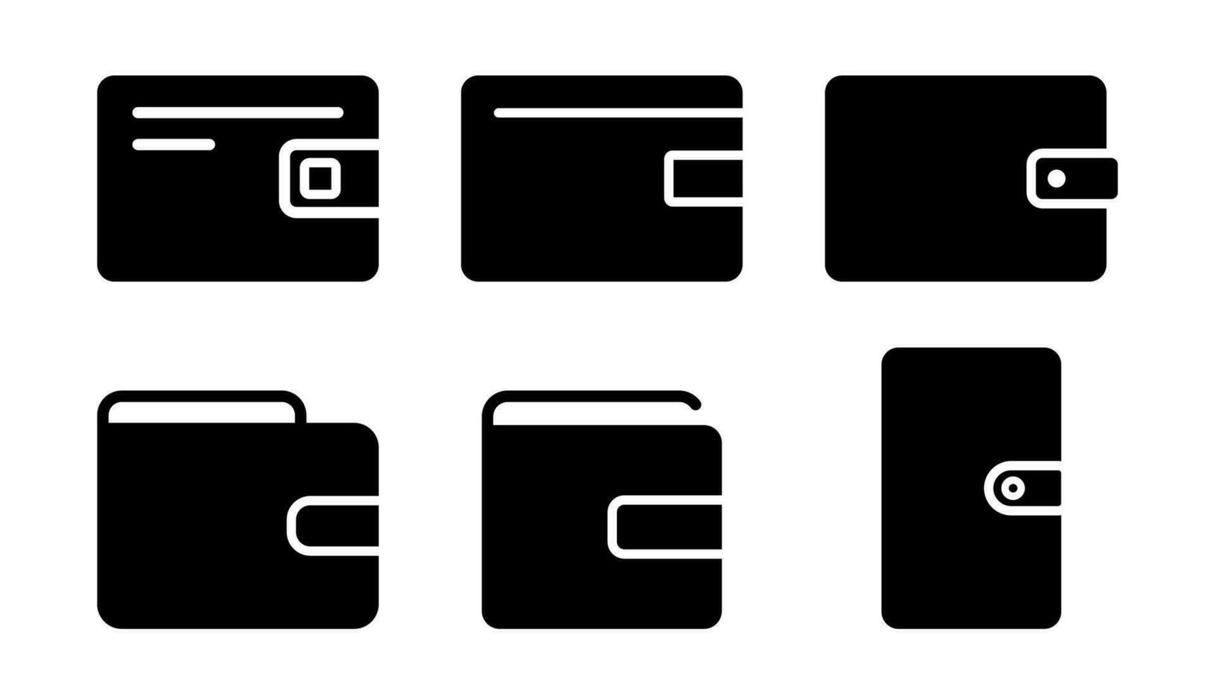 plånbok ikon uppsättning. handväska symbol. glyf plånbok. plånbok symbol. plånbok ikoner i glyph. handväska piktogram. plånbok tecken i fast. stock vektor illustration