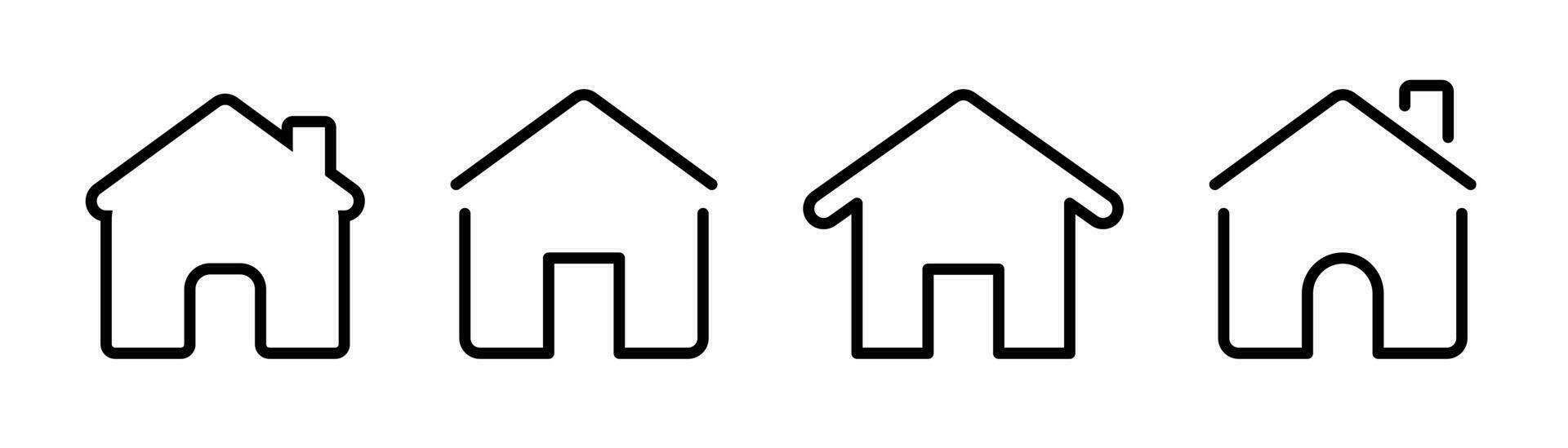 verklig egendom ikon. hus ikon uppsättning. Hem symbol i översikt. verklig egendom illustration. hus tecken i linje. Hem vektor. stock illustration vektor