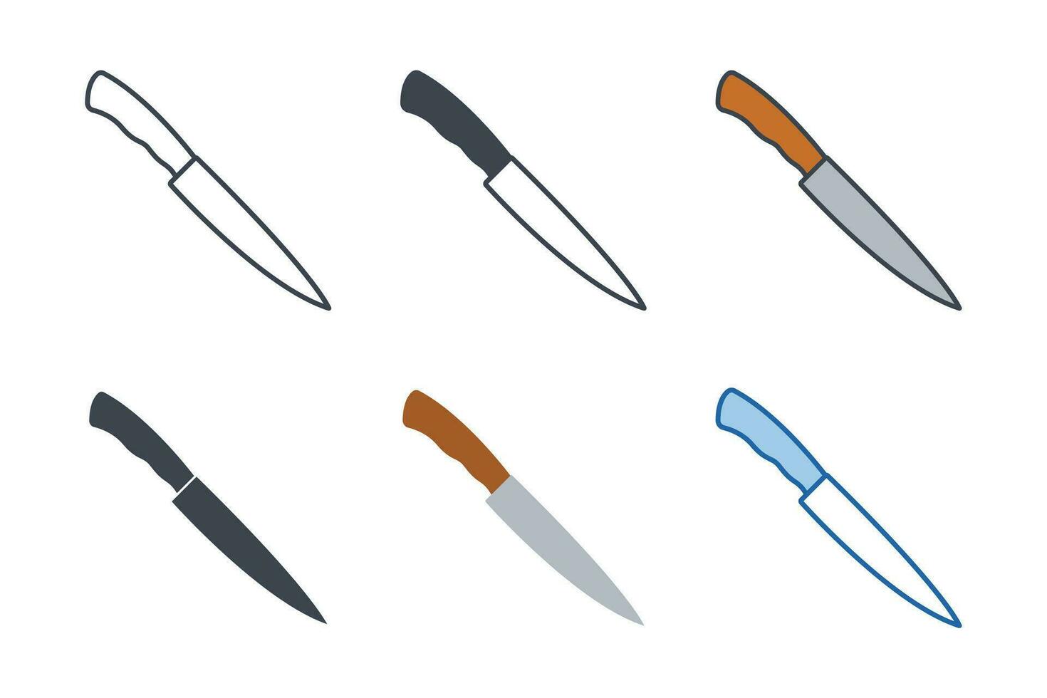 kniv ikon samling med annorlunda stilar. kniv ikon symbol vektor illustration isolerat på vit bakgrund