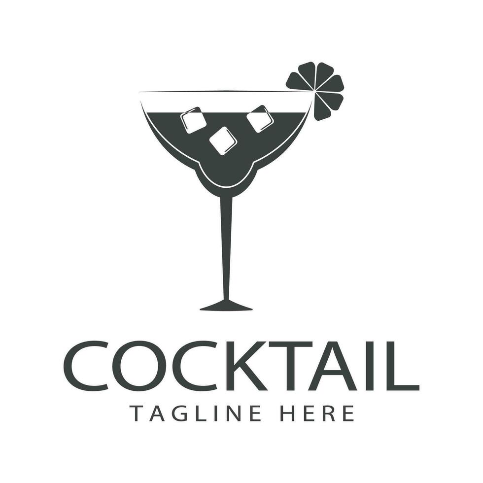 vektor enkel logotyp cocktail