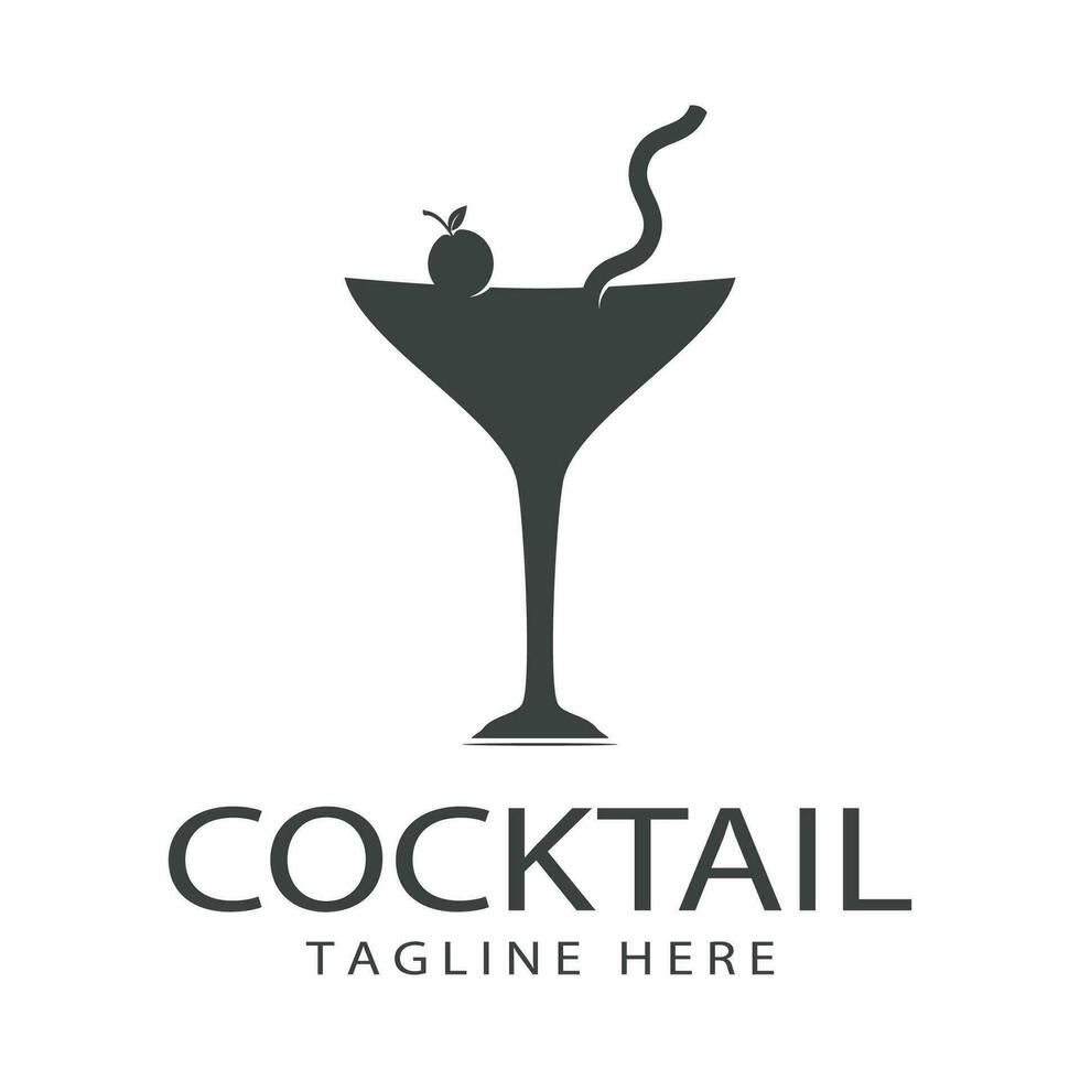vektor enkel logotyp cocktail