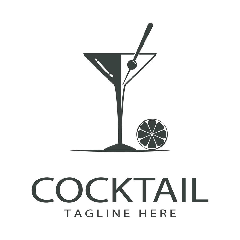 vektor enkel logotyp cocktail