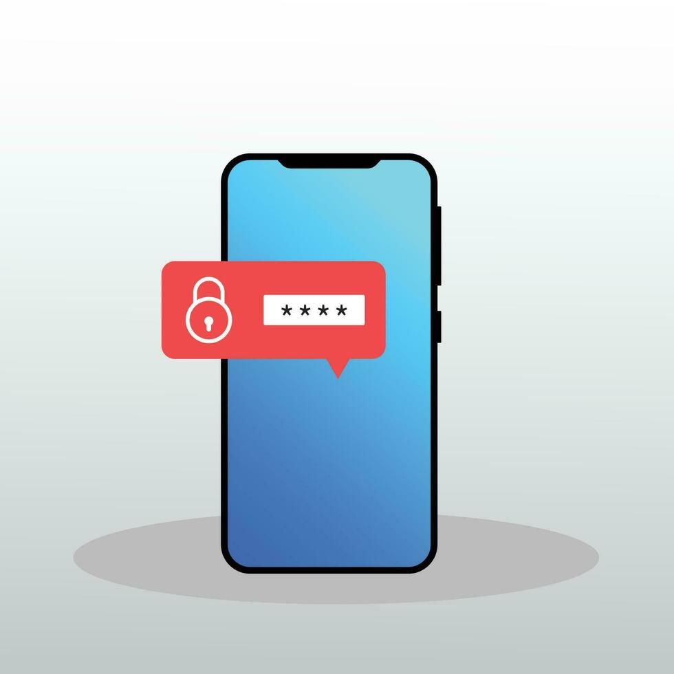 felaktig Lösenord fel dyka upp underrättelse på smart telefon skärm vektor