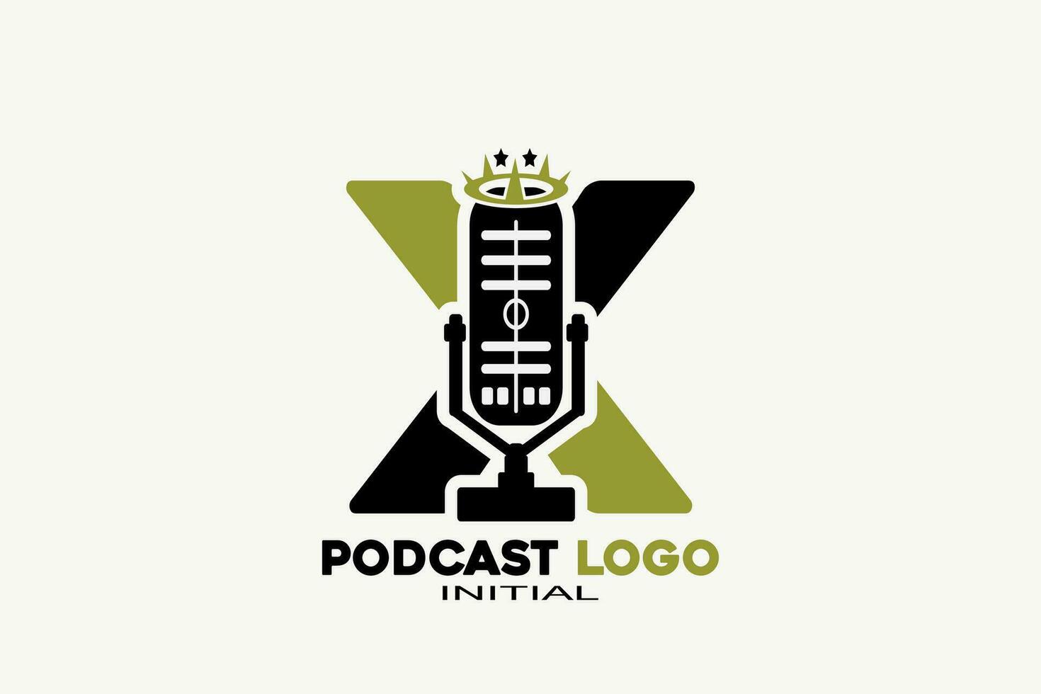vektor initialer brev x med podcast kreativ geometrisk modern logotyp design.