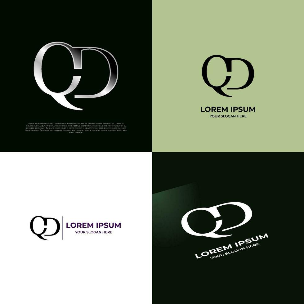 qd Initiale modern Typografie Emblem Logo Vorlage zum Geschäft vektor