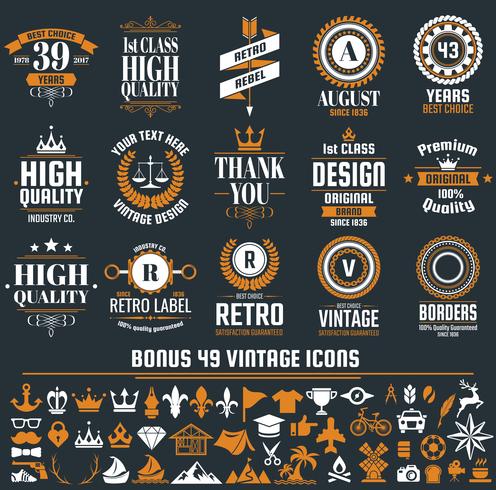 Vintage Retro Vector Etiketter för banner