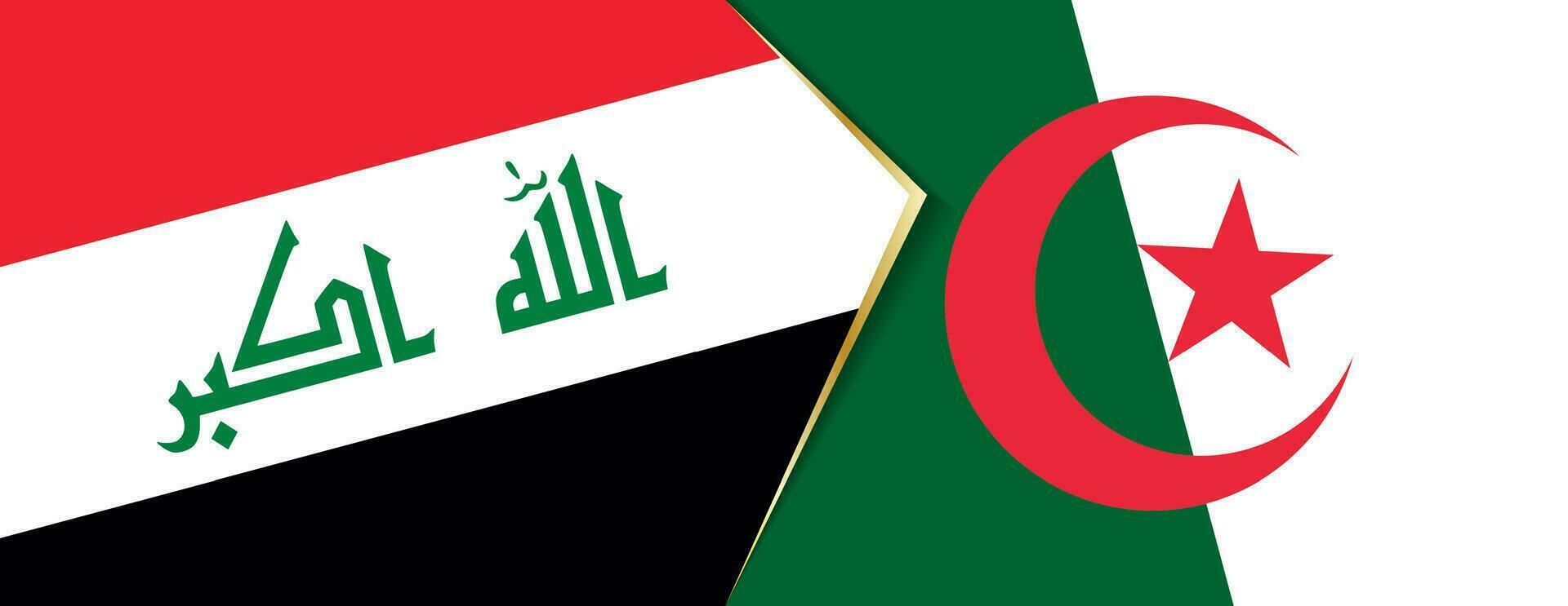 irak och algeriet flaggor, två vektor flaggor.