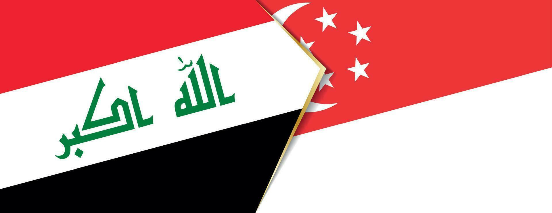 Irak und Singapur Flaggen, zwei Vektor Flaggen.