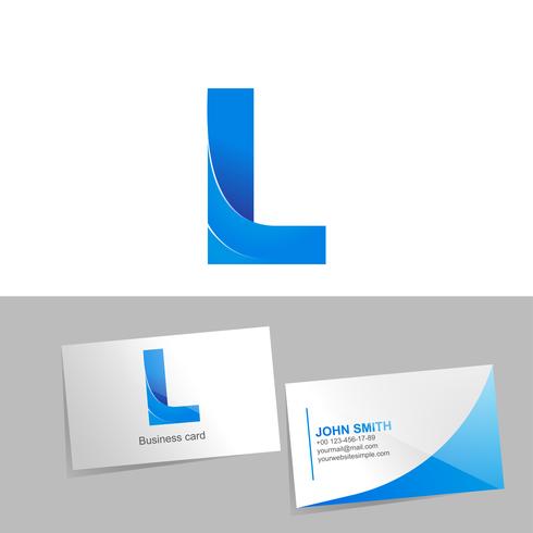 Gradient-logotypen med logotypens bokstav. Mockup visitkort på vit bakgrund. Konceptet design av teknikelement. illustration vektor