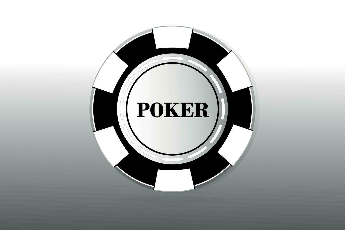 Kasino Chip. Poker Chip Symbol isoliert auf grau Hintergrundbild von ein Chip im schwarz und Weiß Stil. vektor