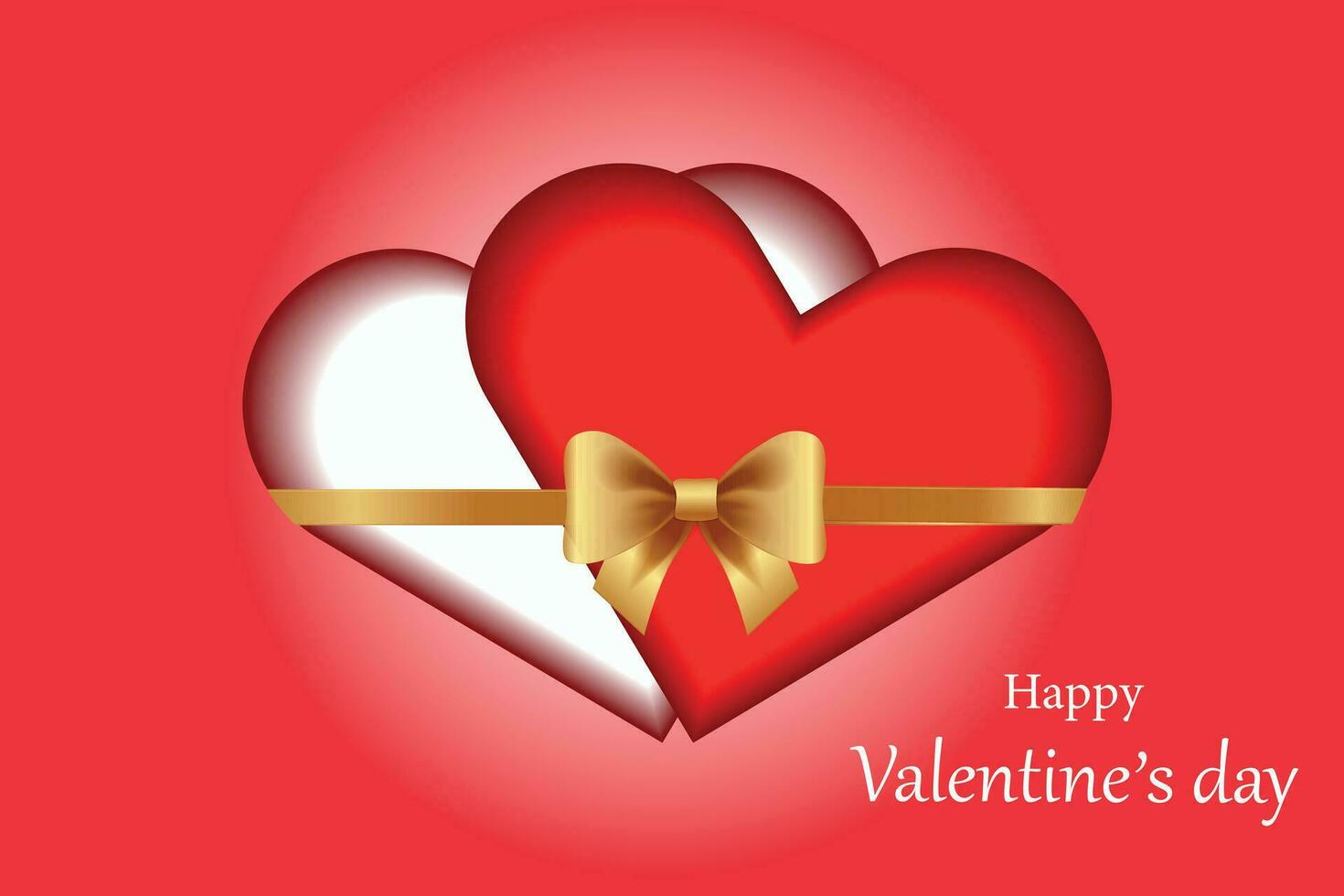 älskande hjärtan bunden med guld band, romantisk illustration.valentine's dag begrepp. vektor illustration.