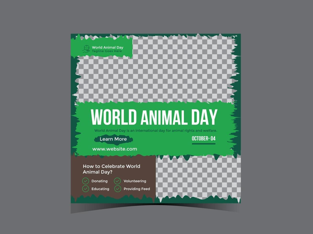 World Animal Day Social Media Post banner vektor