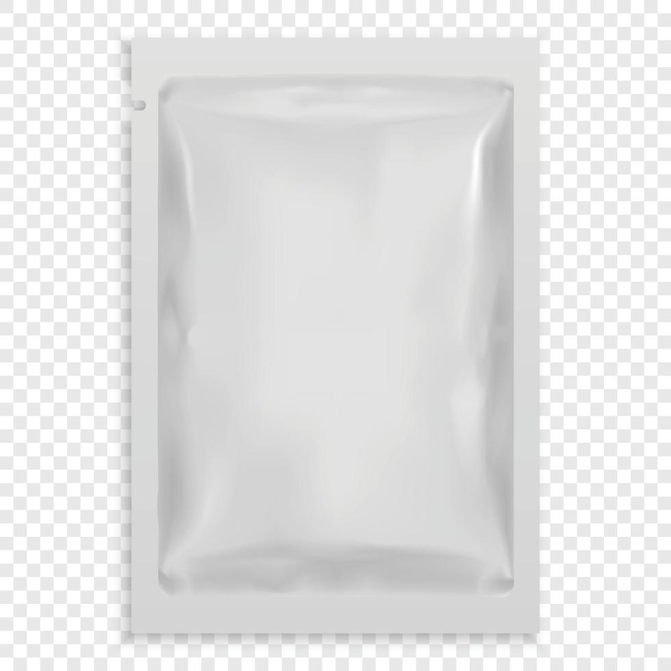 realistisk vit tom mall förpackning folie våtservetter. vektor