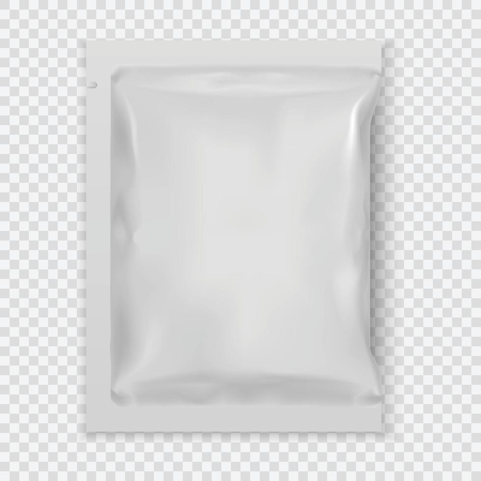 realistisk vit tom mall förpackning folie våtservetter. vektor