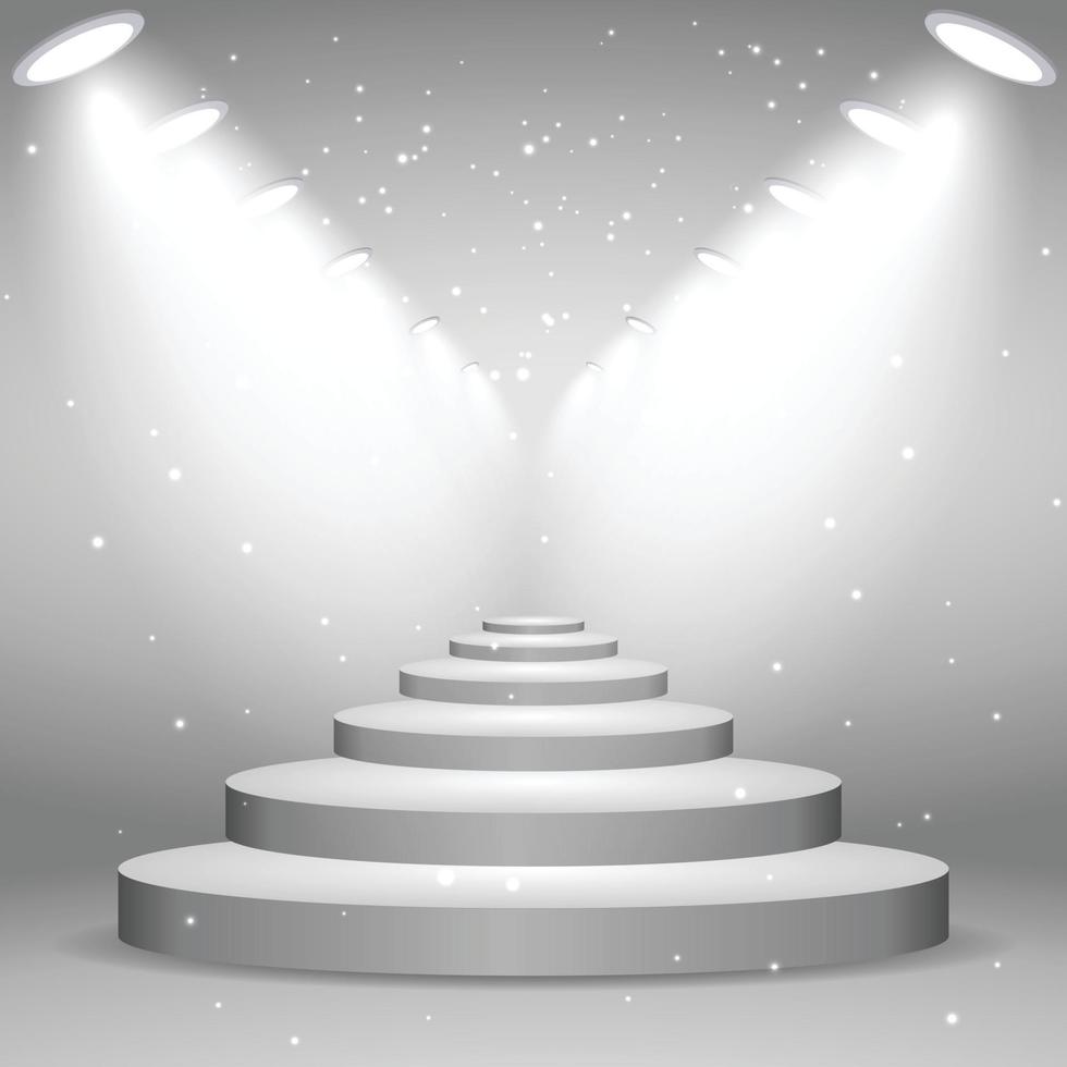 vita trappor upplysta av strålkastarljus, realistiska vektor