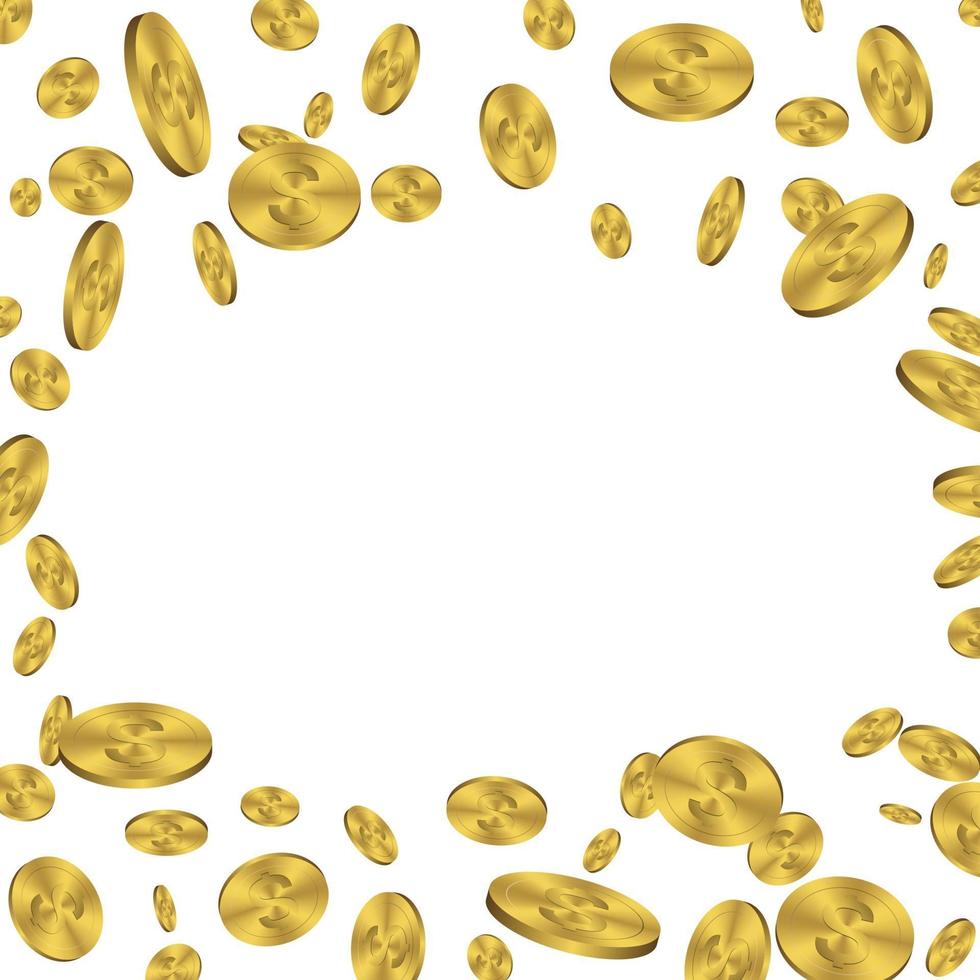 realistische Goldmünzenexplosion auf transparentem Hintergrund vektor