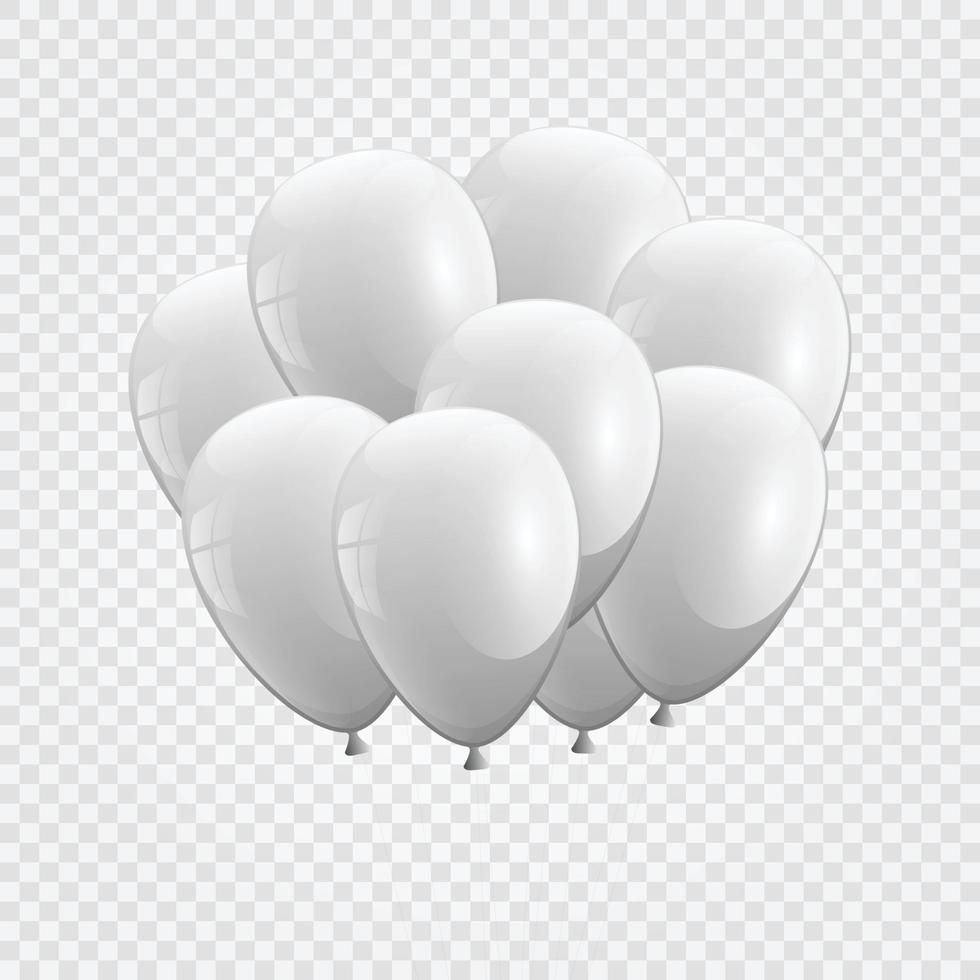 3D realistischer Haufen Geburtstagsballons, die für Party fliegen vektor