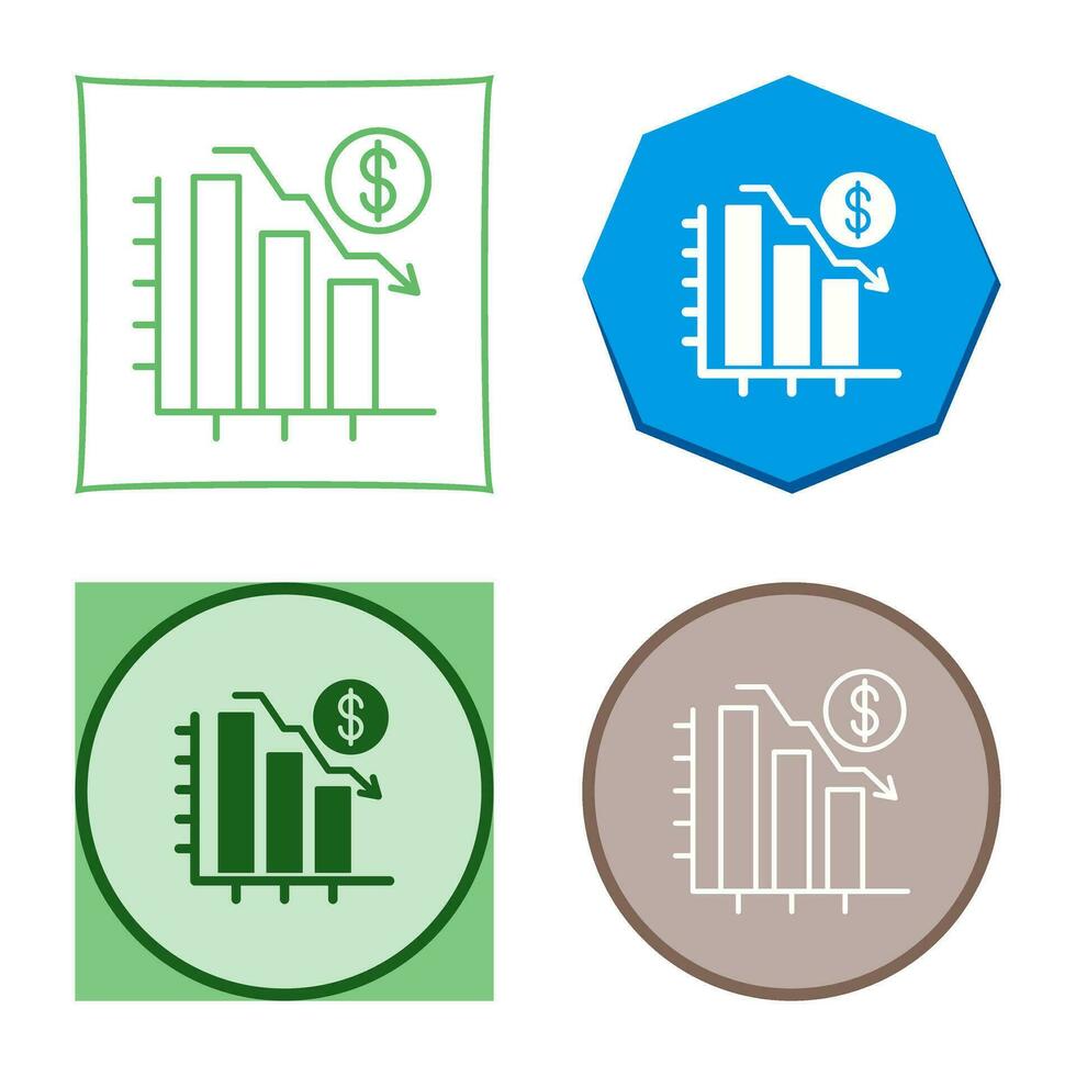 Diagramm nach unten Vektor-Symbol vektor