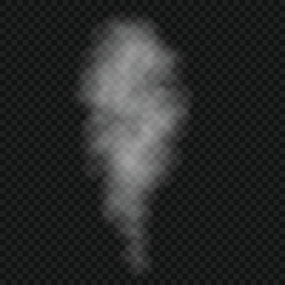 Rauch oder Wolke isoliert, transparenter Effekt. vektor