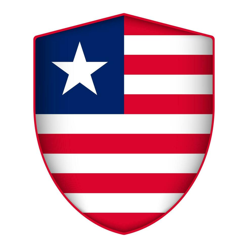 Liberia Flagge im Schild Form. Vektor Illustration.