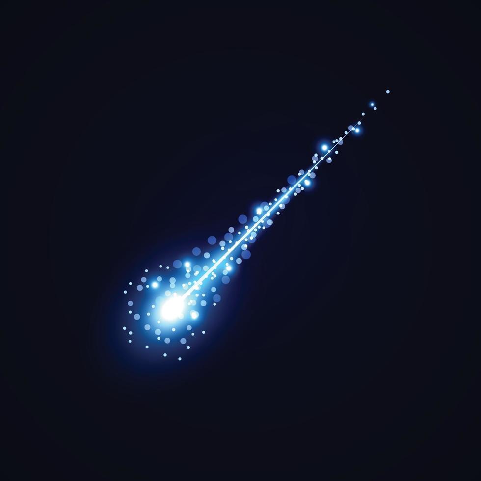 Meteor oder Komet auf Weltraumhintergrundschablone für Ihr Design vektor