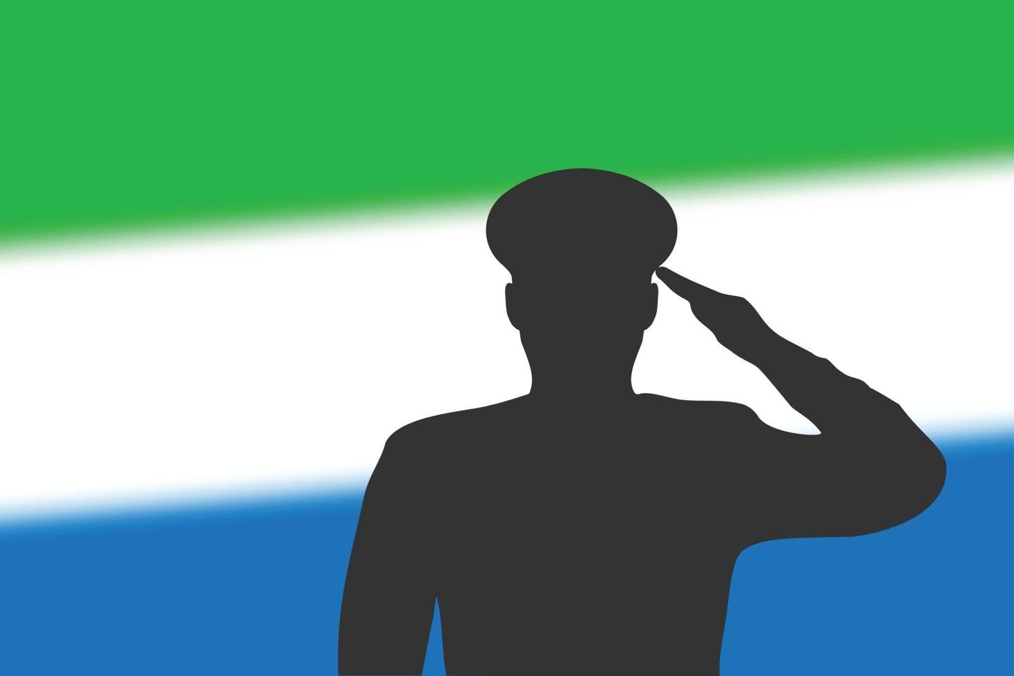 Lötsilhouette auf Unschärfehintergrund mit Sierra Leone-Flagge. vektor